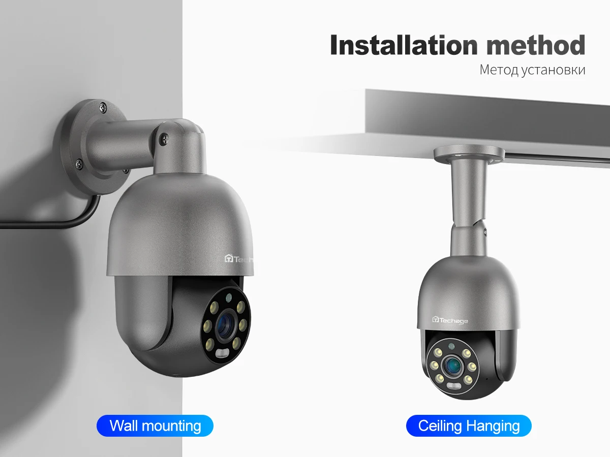 Techage 5MP 8MP 4K PTZ Security POE IP Camera CCTV Surveillance 4K Video Camera Outdoor Ai Human Detection Two Way Audio ONVIF
