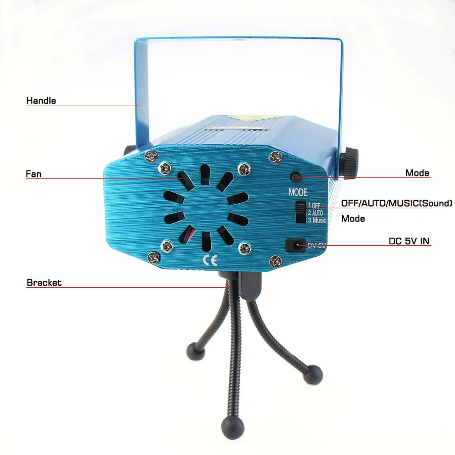 Mini R&G Moving 4 Patterns Laser Projector Disco Light DJ Bar Dance House Party Christmas Flash Stage Lamp Show YR4