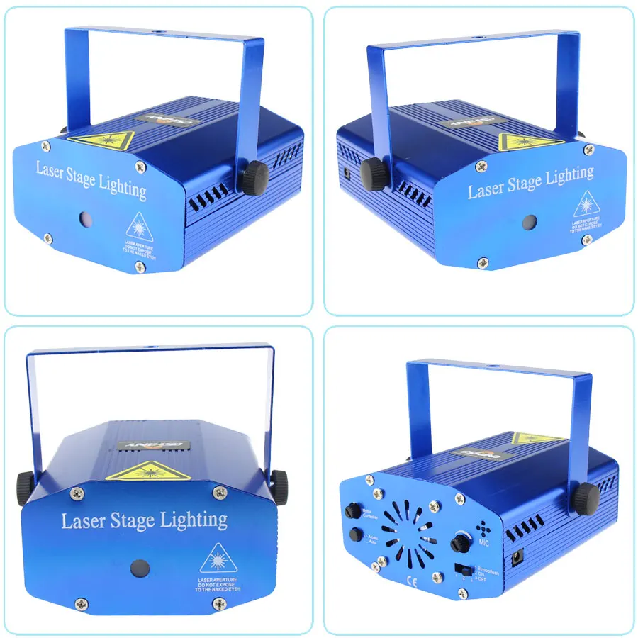 Mini R&G Moving 4 Patterns Laser Projector Disco Light DJ Bar Dance House Party Christmas Flash Stage Lamp Show YR4