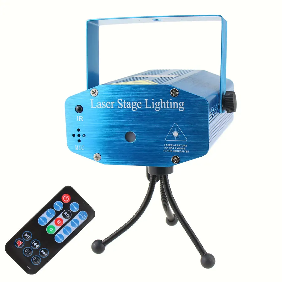 Mini R&G Moving 4 Patterns Laser Projector Disco Light DJ Bar Dance House Party Christmas Flash Stage Lamp Show YR4