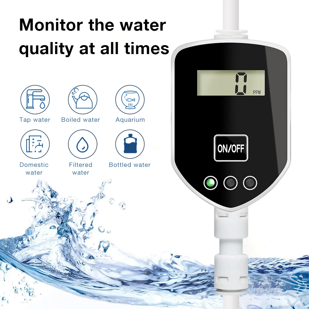 Inlines TDS Monitor 0-999 PPM TDS Meter Tap Water Filter Water Quality Tester for Drinking Water Fish Tank Real-time monitoring