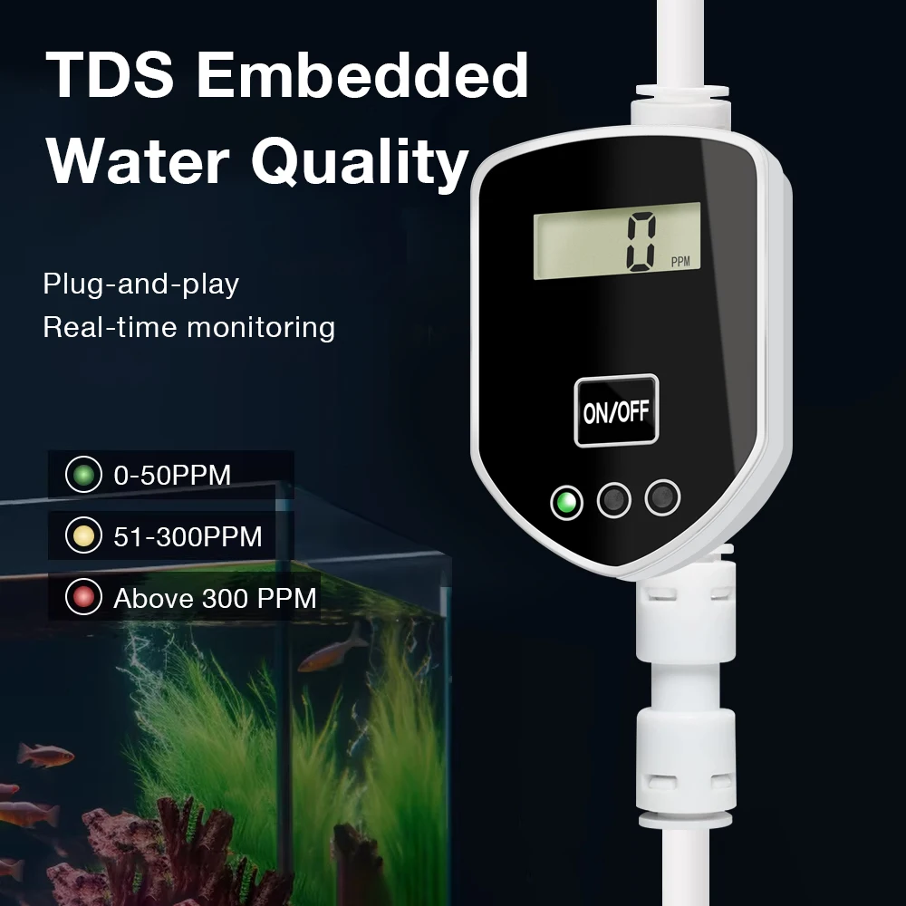 Inlines TDS Monitor 0-999 PPM TDS Meter Tap Water Filter Water Quality Tester for Drinking Water Fish Tank Real-time monitoring