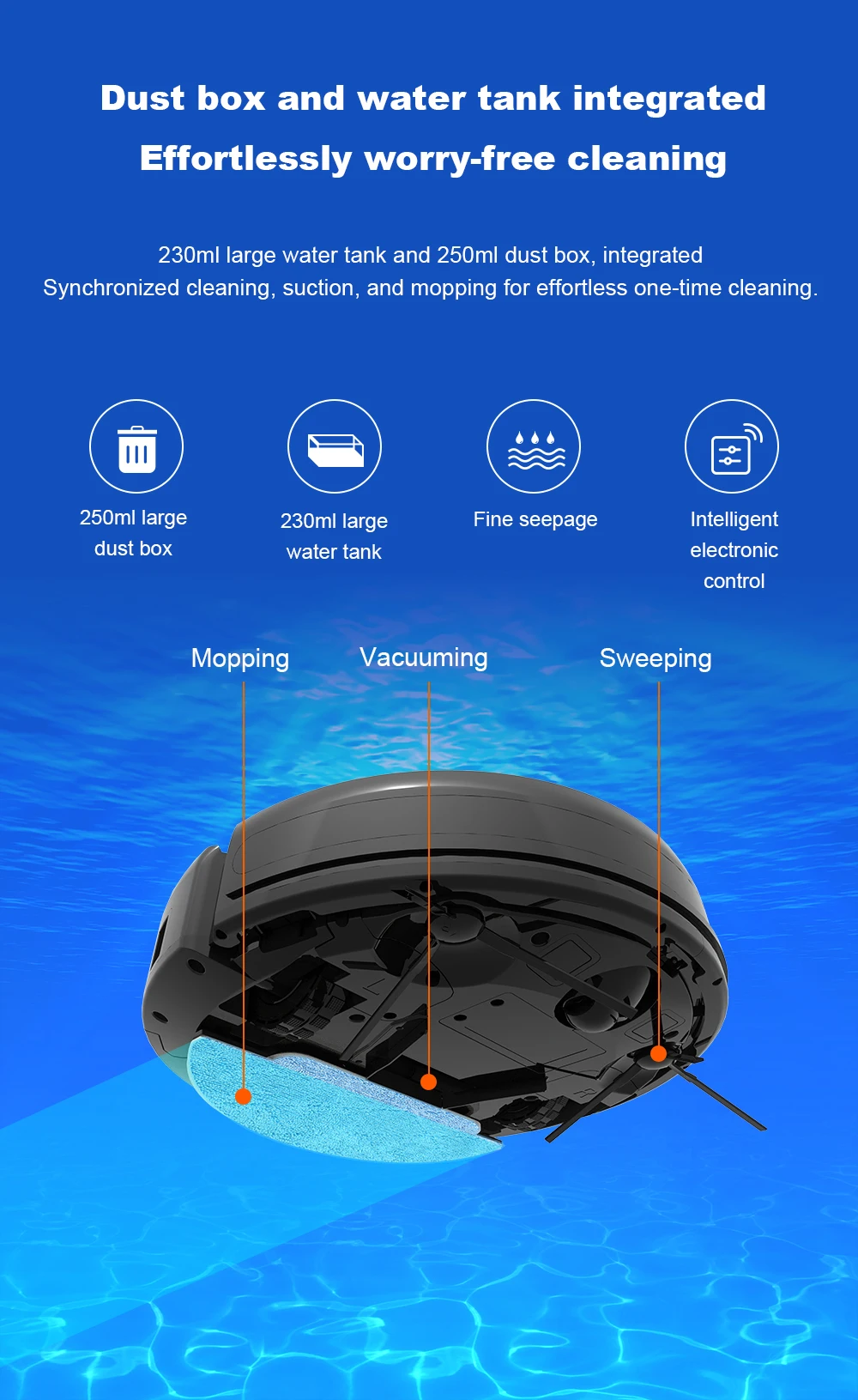 LIECTROUX L200 Robot Vacuum Cleaner & Wet Mop Combo,Smart Mapping,WiFi App,4KPa,Brushless Motor,Ideal for Pet Hair,Carpet,Floor