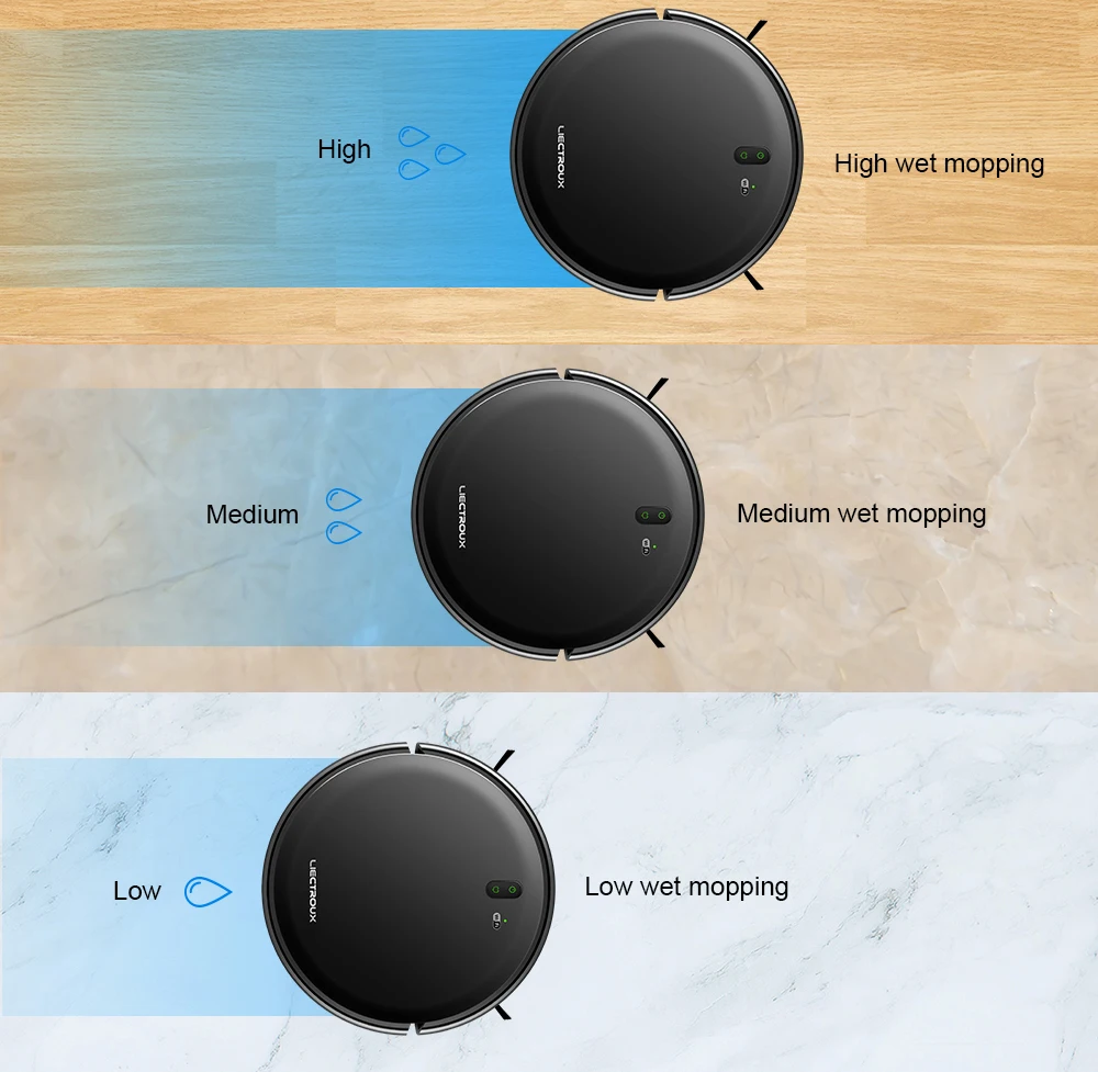 LIECTROUX L200 Robot Vacuum Cleaner & Wet Mop Combo,Smart Mapping,WiFi App,4KPa,Brushless Motor,Ideal for Pet Hair,Carpet,Floor