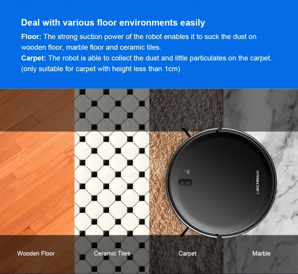 LIECTROUX L200 Robot Vacuum Cleaner & Wet Mop Combo,Smart Mapping,WiFi App,4KPa,Brushless Motor,Ideal for Pet Hair,Carpet,Floor