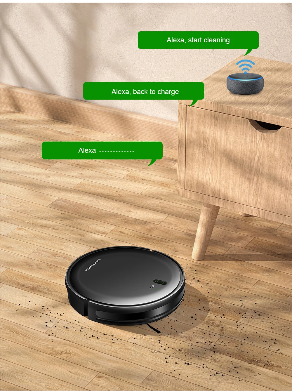 LIECTROUX L200 Robot Vacuum Cleaner & Wet Mop Combo,Smart Mapping,WiFi App,4KPa,Brushless Motor,Ideal for Pet Hair,Carpet,Floor