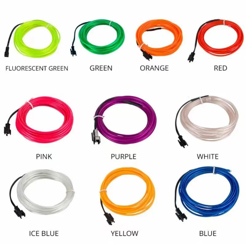3M 5M 10M EL Wire Neon Light With 6mm Sewing Edge Novelty Light Neon LED Lamp Flexible Rope Tube LED Strip String Light