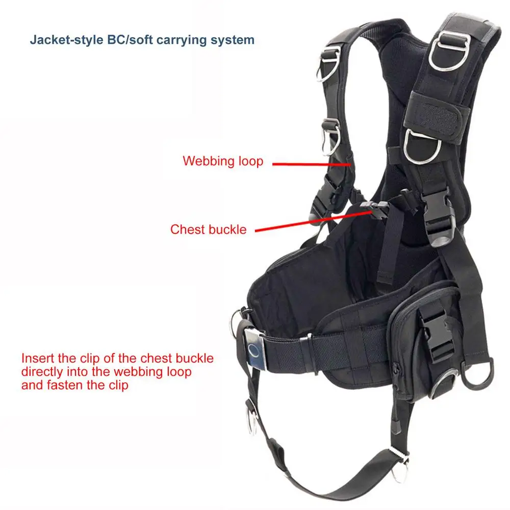 Scuba Diving Harness Adjustable BCD Quick Release Chest Sternum Strap Quick Release Chest Strap Replacement Chest Belt Dive