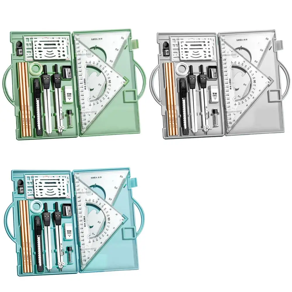 Drafting Kit Geometry Drawing Tools Set Triangle Ruler Compass Protractor Set Drafting Supplies Architecture Drawing Pencils