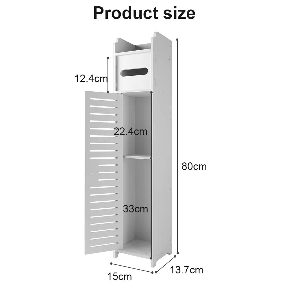 Bathroom Storage Cabinet 3 Tier Cabinet Organizer with Door Bathroom Furniture Free-standing Bathroom Storage Unit