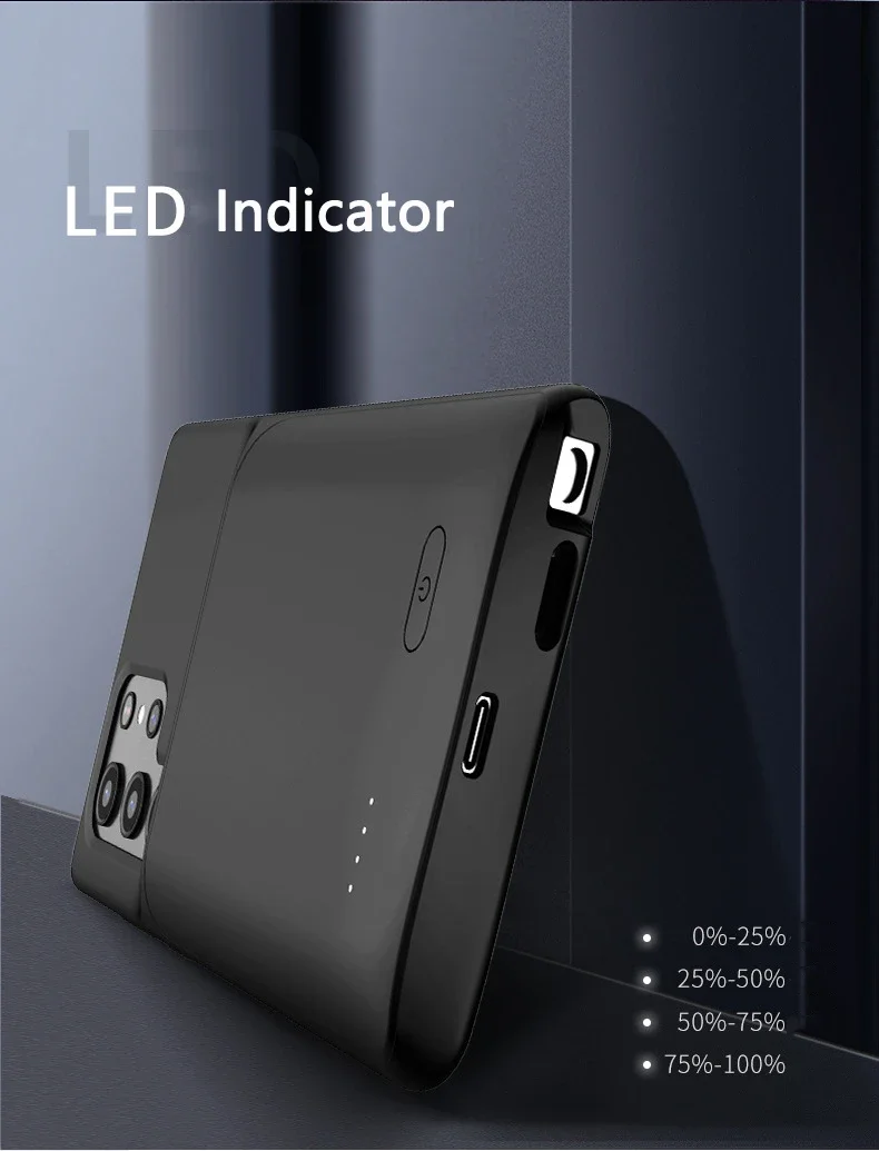 Battery Charger Case 5000mah External Battery Pack Power Bank Shockproof Charging Cover for Samsung S24 S22 S23 S21 Ultra Plus