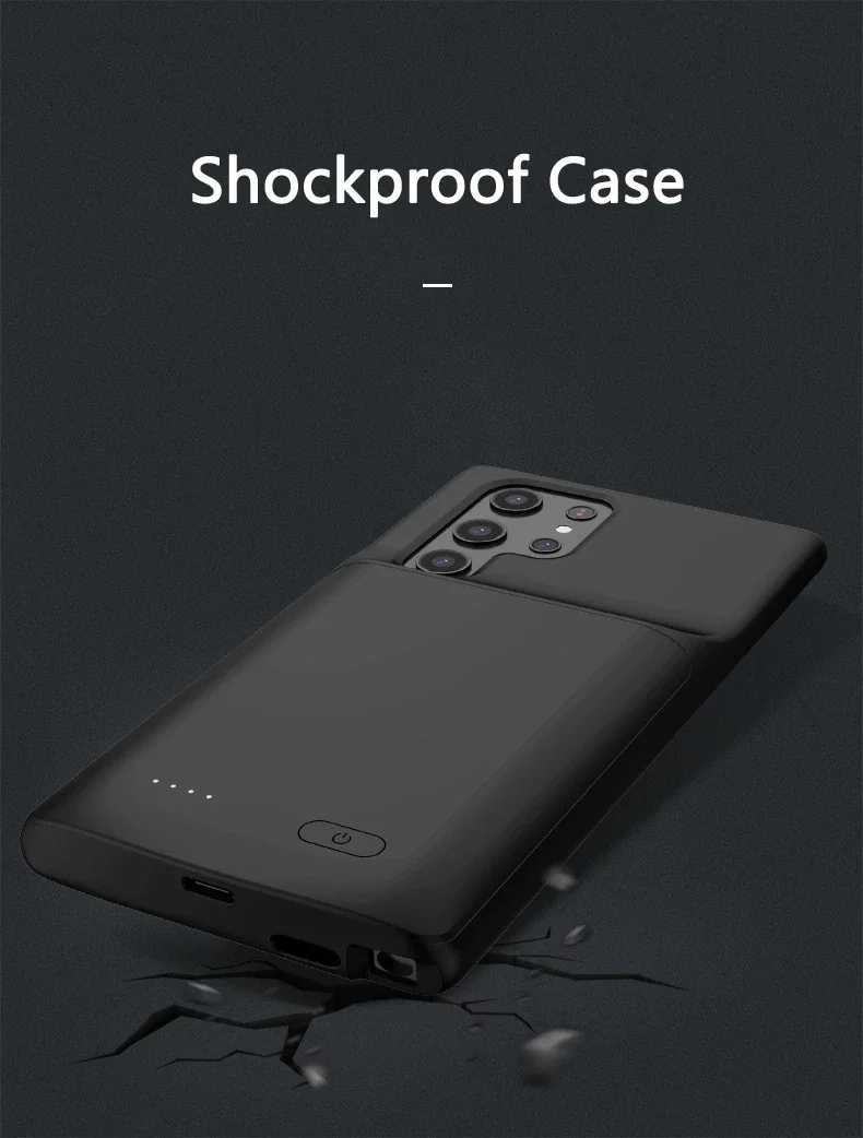Battery Charger Case 5000mah External Battery Pack Power Bank Shockproof Charging Cover for Samsung S24 S22 S23 S21 Ultra Plus