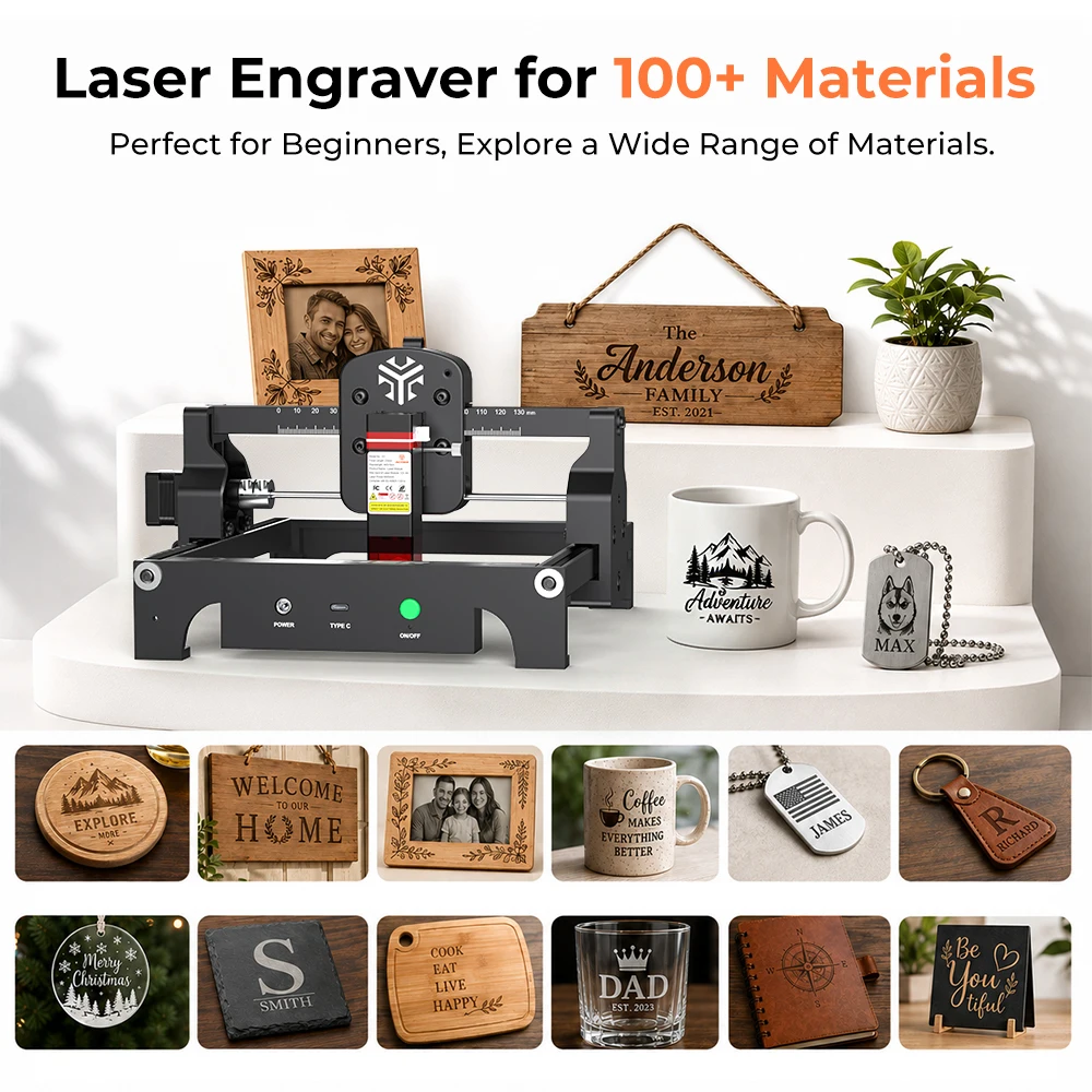 ACMER S1 6W/3.5W/2.5W Mini Portable Laser Engraver DIY Cutting Engraving Machine Engrave Logo Wood Painted Acrylic Glass Leather