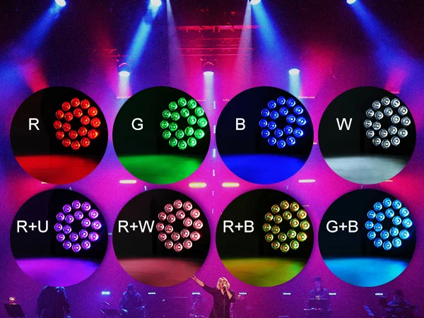 U'King 4PCS 200W LED Par Light DMX512 18x8W RGBW LED Wash Light Effect Flat Light for DJ Disco Party Club Wedding Stage Light