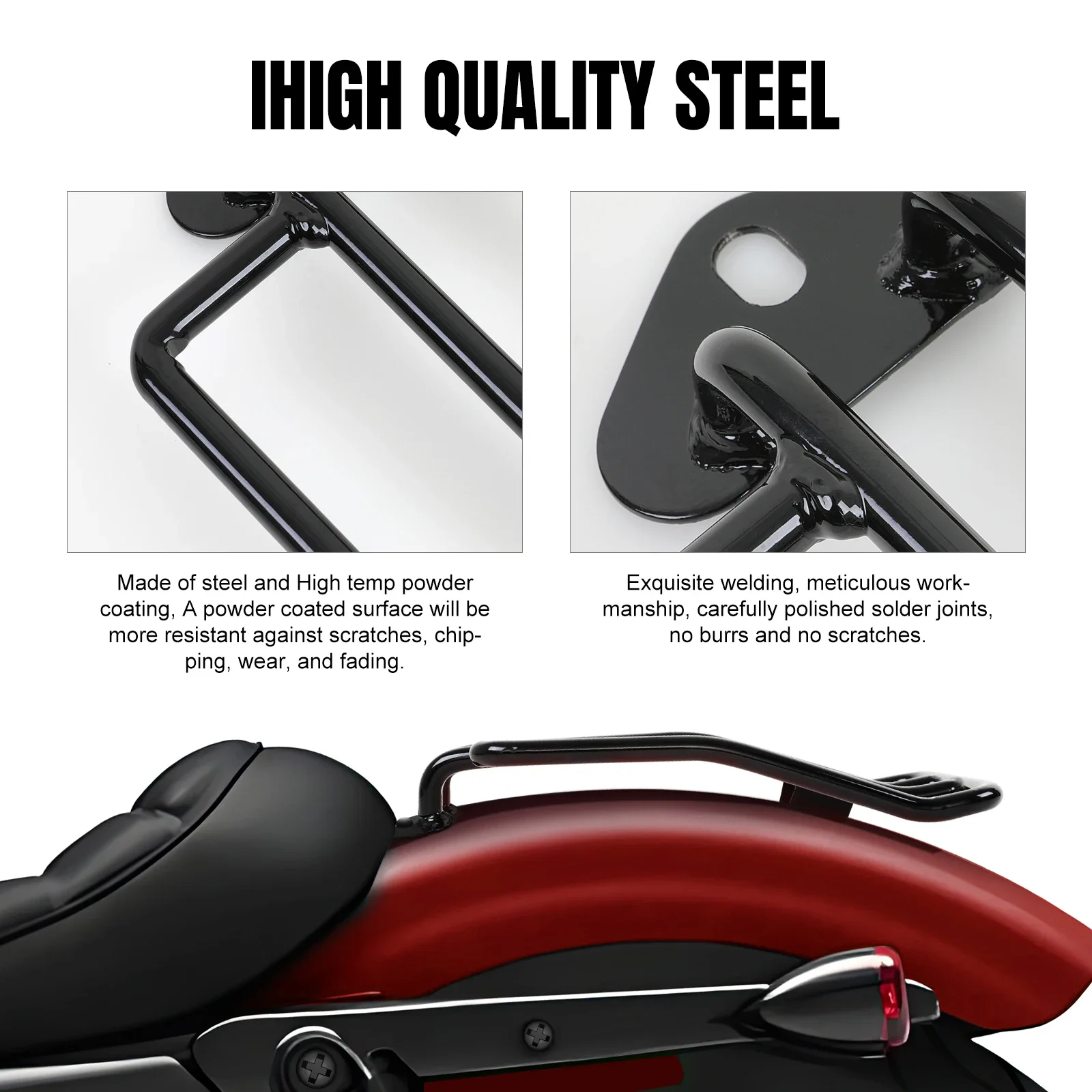 Black Motorcycle Rear Solo Seat Luggage Rack Support Shelf For Harley Sportster XL 883 1200 2004- 2015