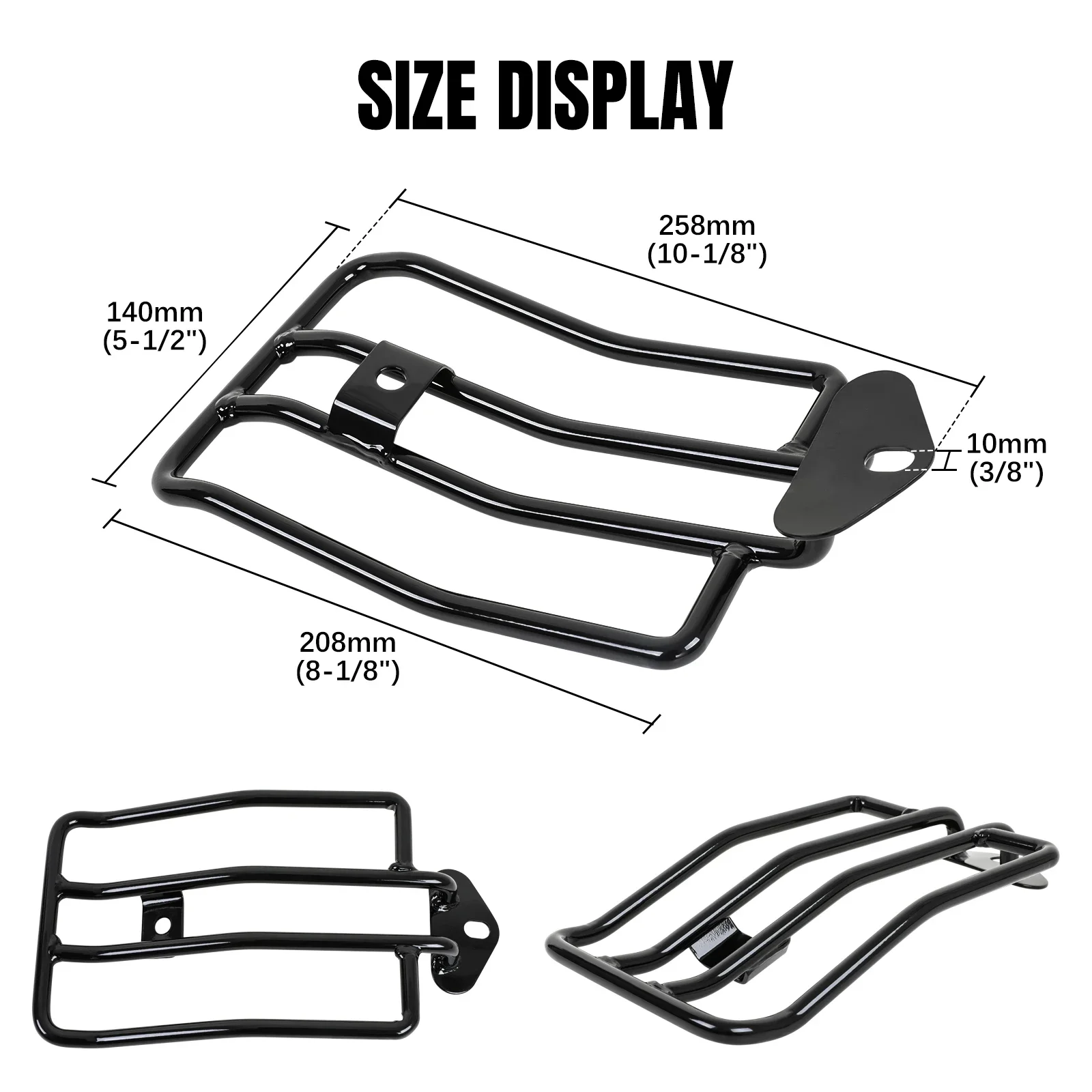 Black Motorcycle Rear Solo Seat Luggage Rack Support Shelf For Harley Sportster XL 883 1200 2004- 2015