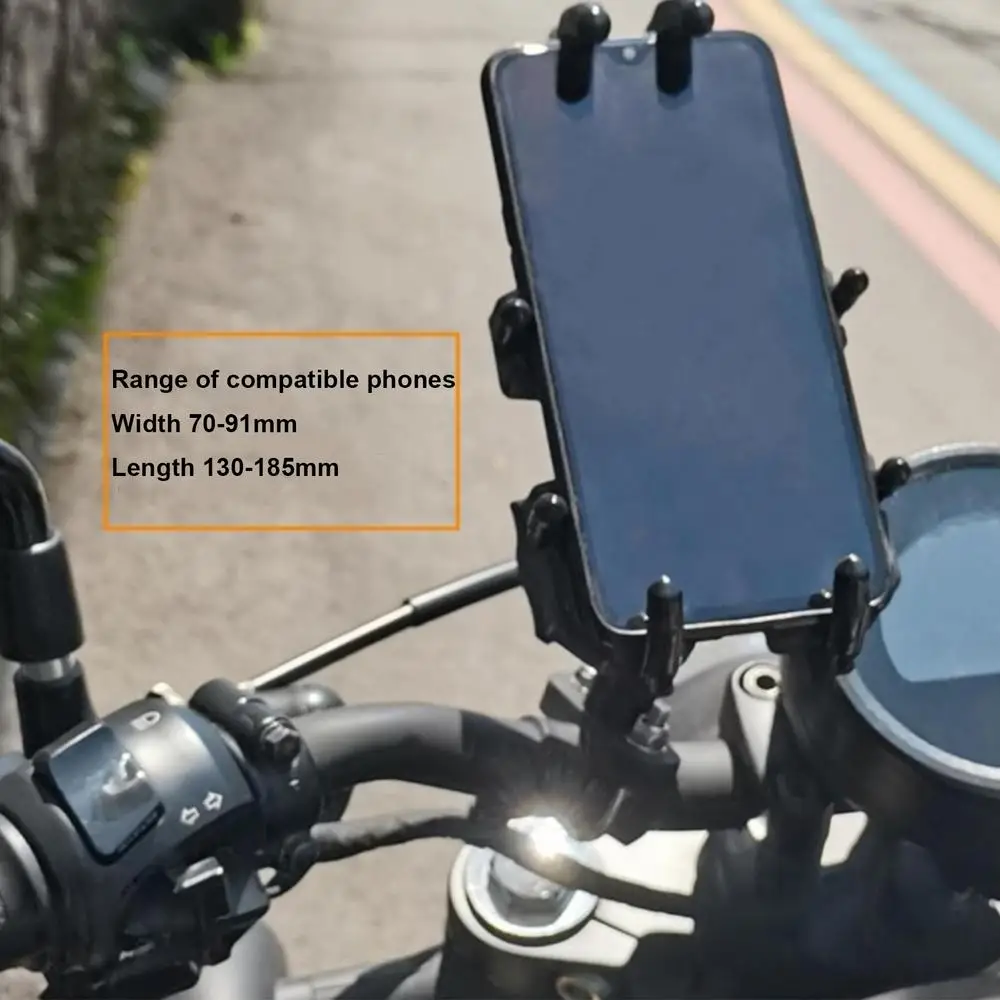 Motorcycle Electric Bike Mobile Phone Holder 360 Degree Rotatable Protective Bracket GPS Mount Phone Holder Shock Absorber