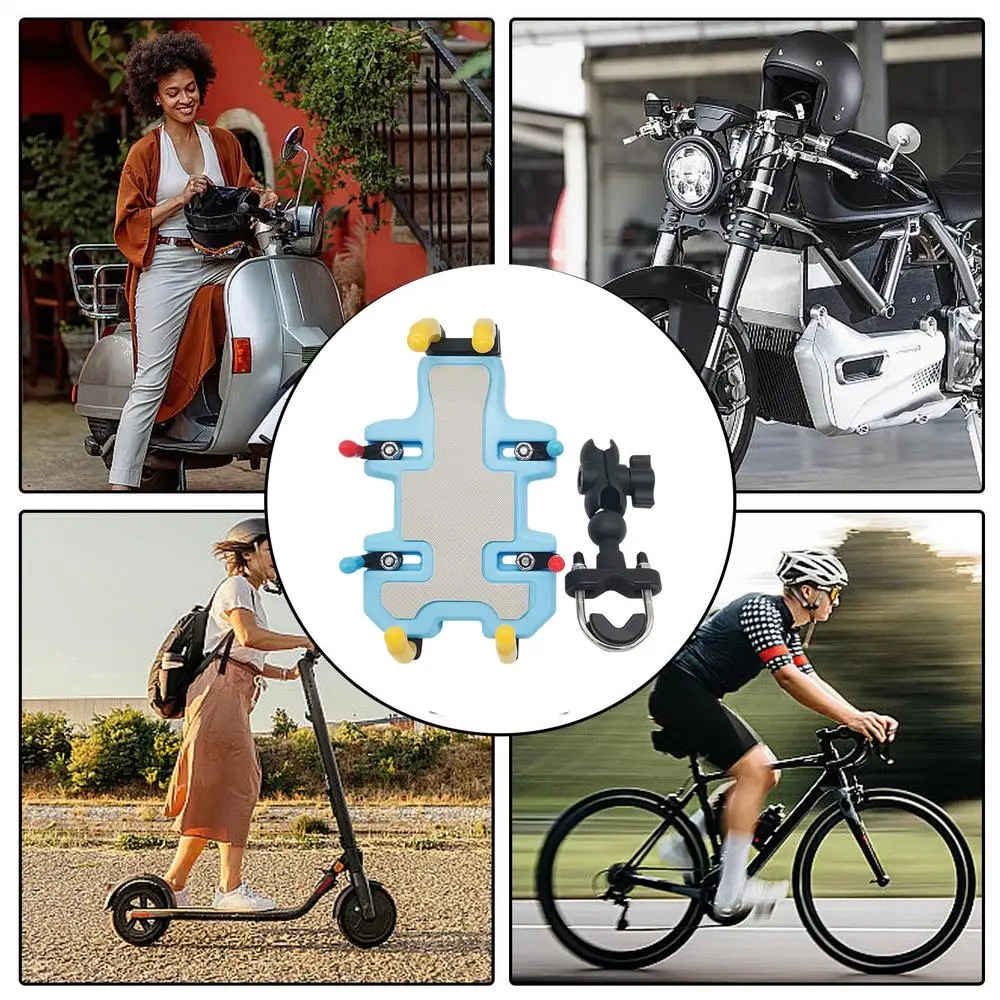 Motorcycle Electric Bike Mobile Phone Holder 360 Degree Rotatable Protective Bracket GPS Mount Phone Holder Shock Absorber
