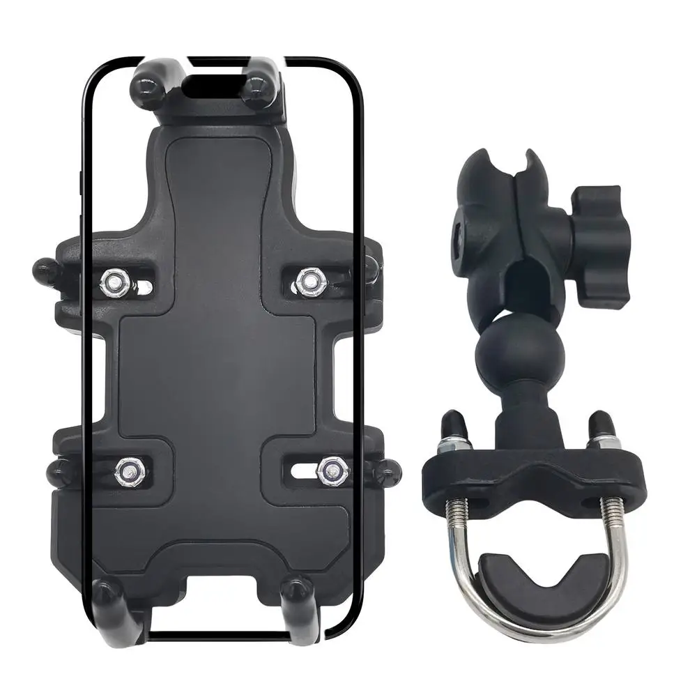 Motorcycle Electric Bike Mobile Phone Holder 360 Degree Rotatable Protective Bracket GPS Mount Phone Holder Shock Absorber