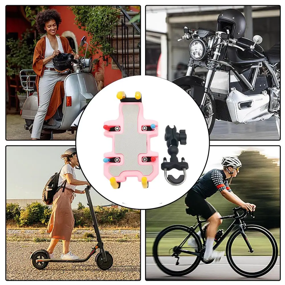 Motorcycle Electric Bike Mobile Phone Holder 360 Degree Rotatable Protective Bracket GPS Mount Phone Holder Shock Absorber
