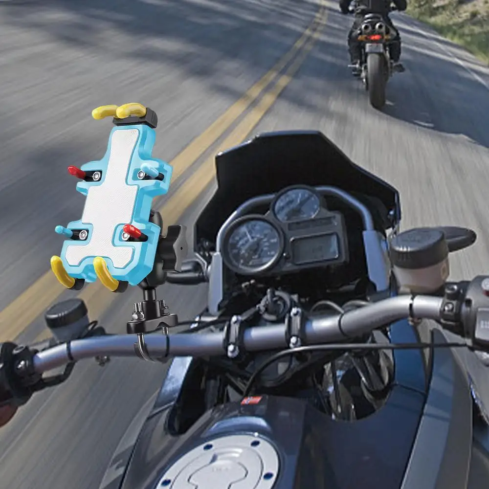 Motorcycle Electric Bike Mobile Phone Holder 360 Degree Rotatable Protective Bracket GPS Mount Phone Holder Shock Absorber