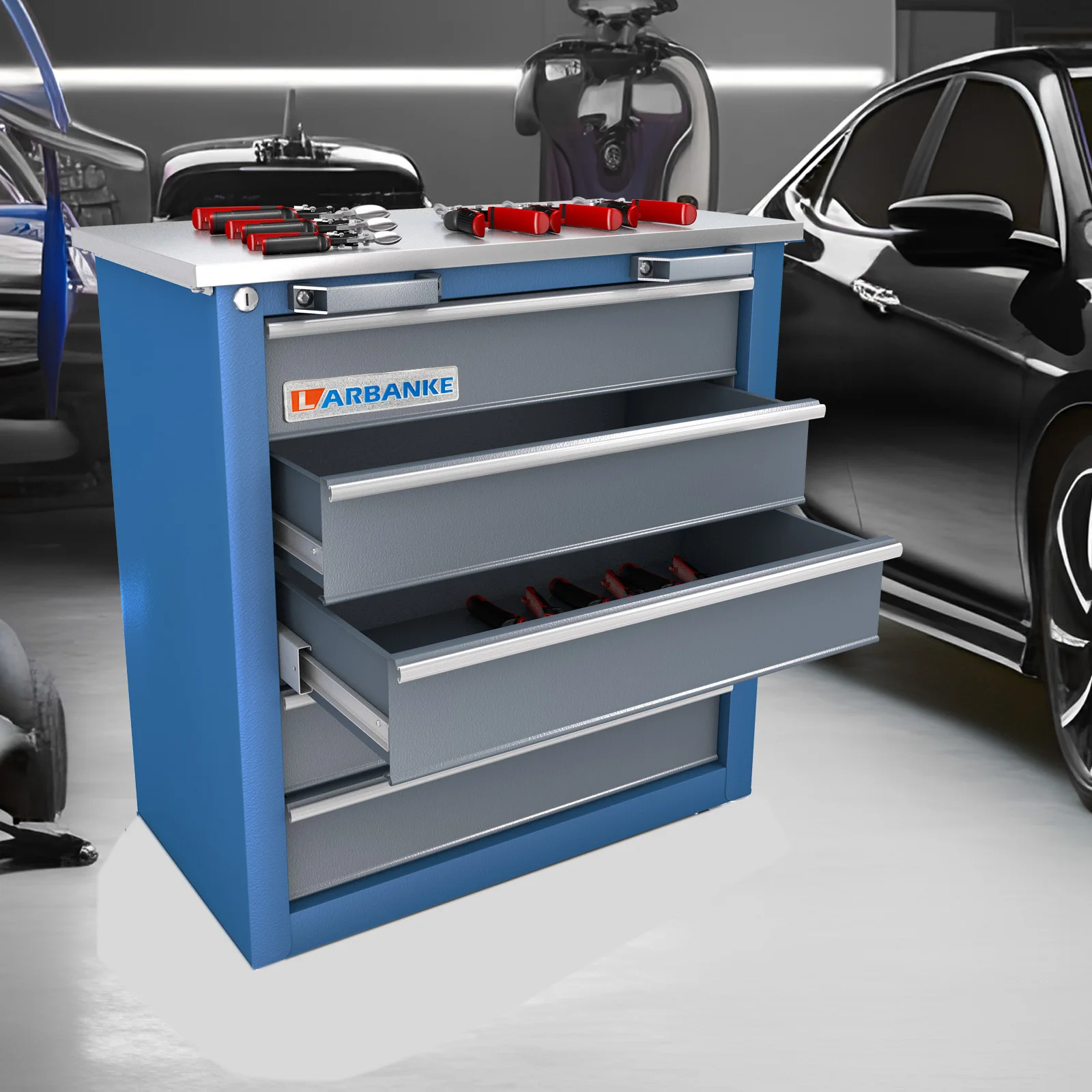 5-Drawer Tool Chest,Locking Metal Tool Cabinet with Drawer Liners,Non-slip Pearl Cotton Mat