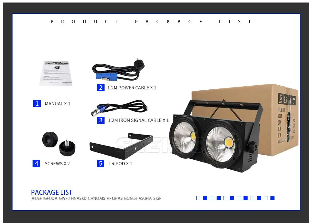 SHEHDS LED 2 Eyes 200W DMX Cool+Warm White COB High Power Blinder Stage Lamp for Theater Concert Decorative Effect Light