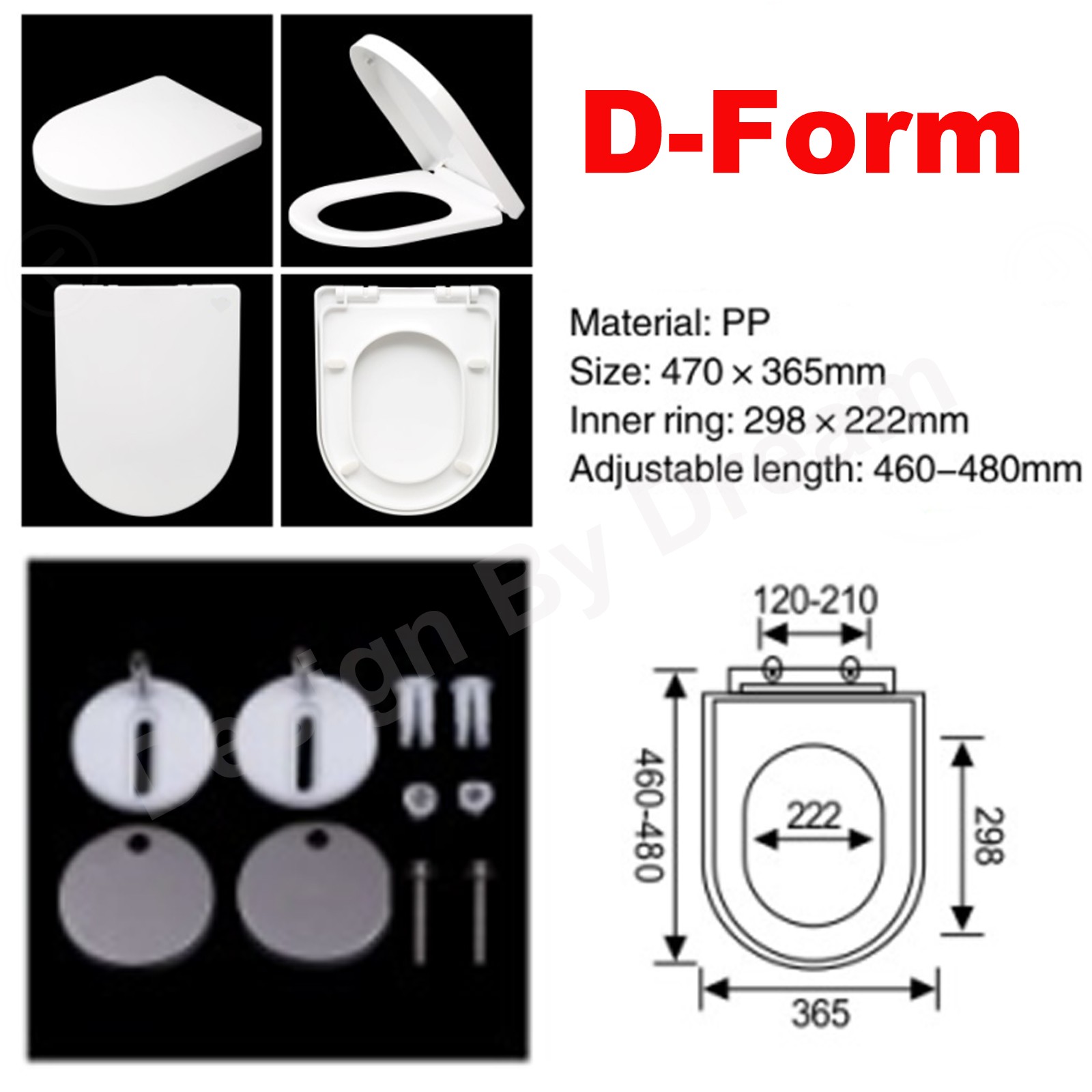 Soft Close Square Toilet Seat Quick Release,Anti-Bacterial White+360° Adjustable Stainless Hinges, Simple Top Fixing Lid Loo WC