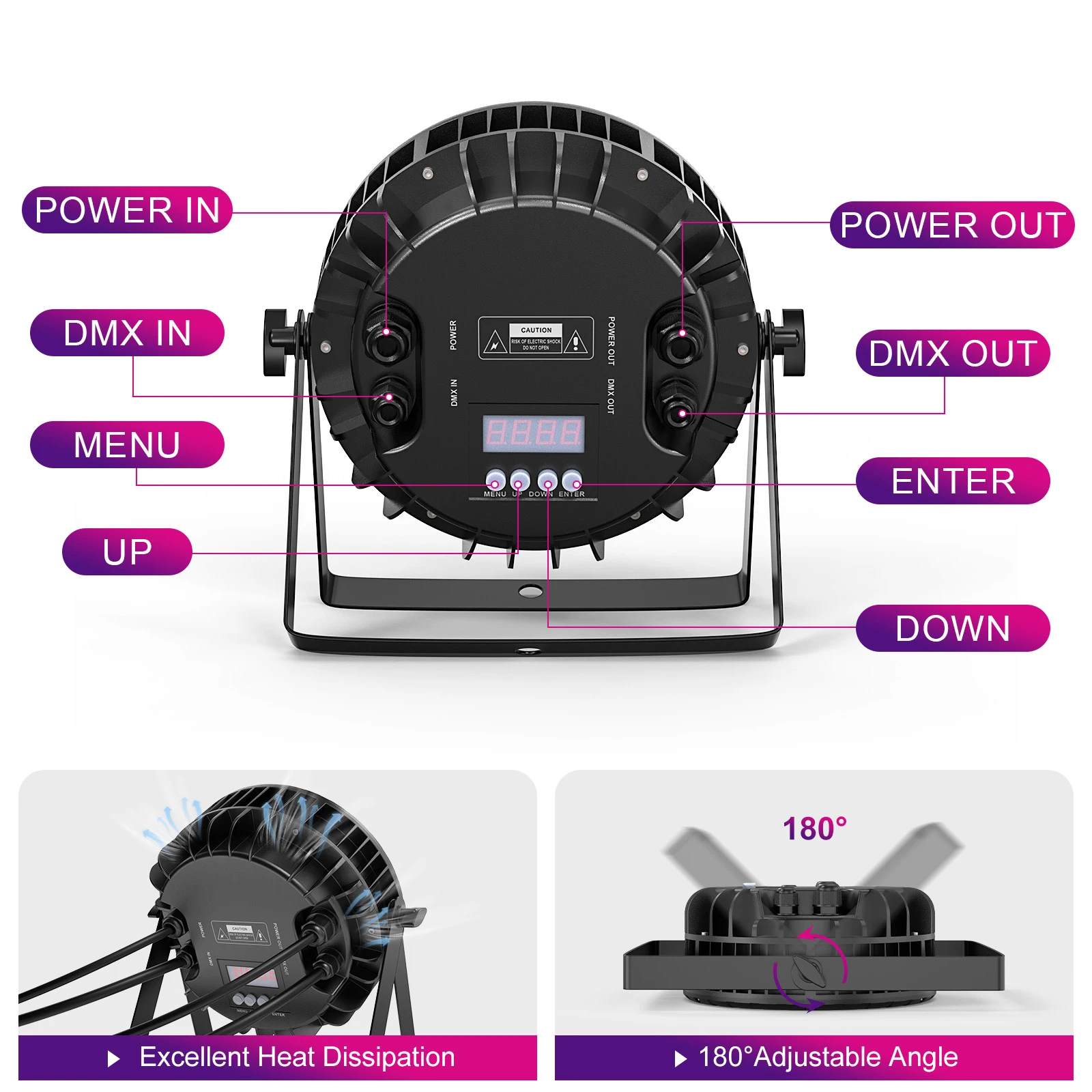 18*15W LED Par Light RGBW 4 In1 Stage Light DMX512 Waterproof IP65 Rated Outdoor For TV Studio Theater Auditorium Christmas