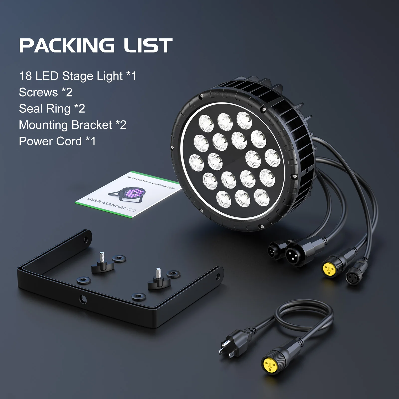 18*15W LED Par Light RGBW 4 In1 Stage Light DMX512 Waterproof IP65 Rated Outdoor For TV Studio Theater Auditorium Christmas