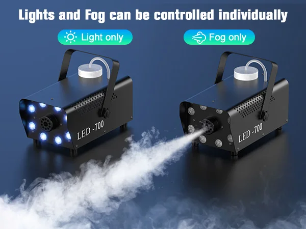 U'King 700W Smoke Machine RGB 3in1 8 LED Stage Colorful Spray Fog Machine Stage Light Wedding Banquet Disco DJ Show Christmas