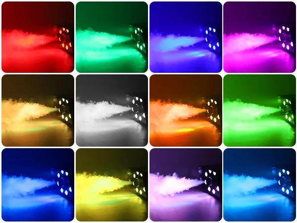 U'King 700W Smoke Machine RGB 3in1 8 LED Stage Colorful Spray Fog Machine Stage Light Wedding Banquet Disco DJ Show Christmas