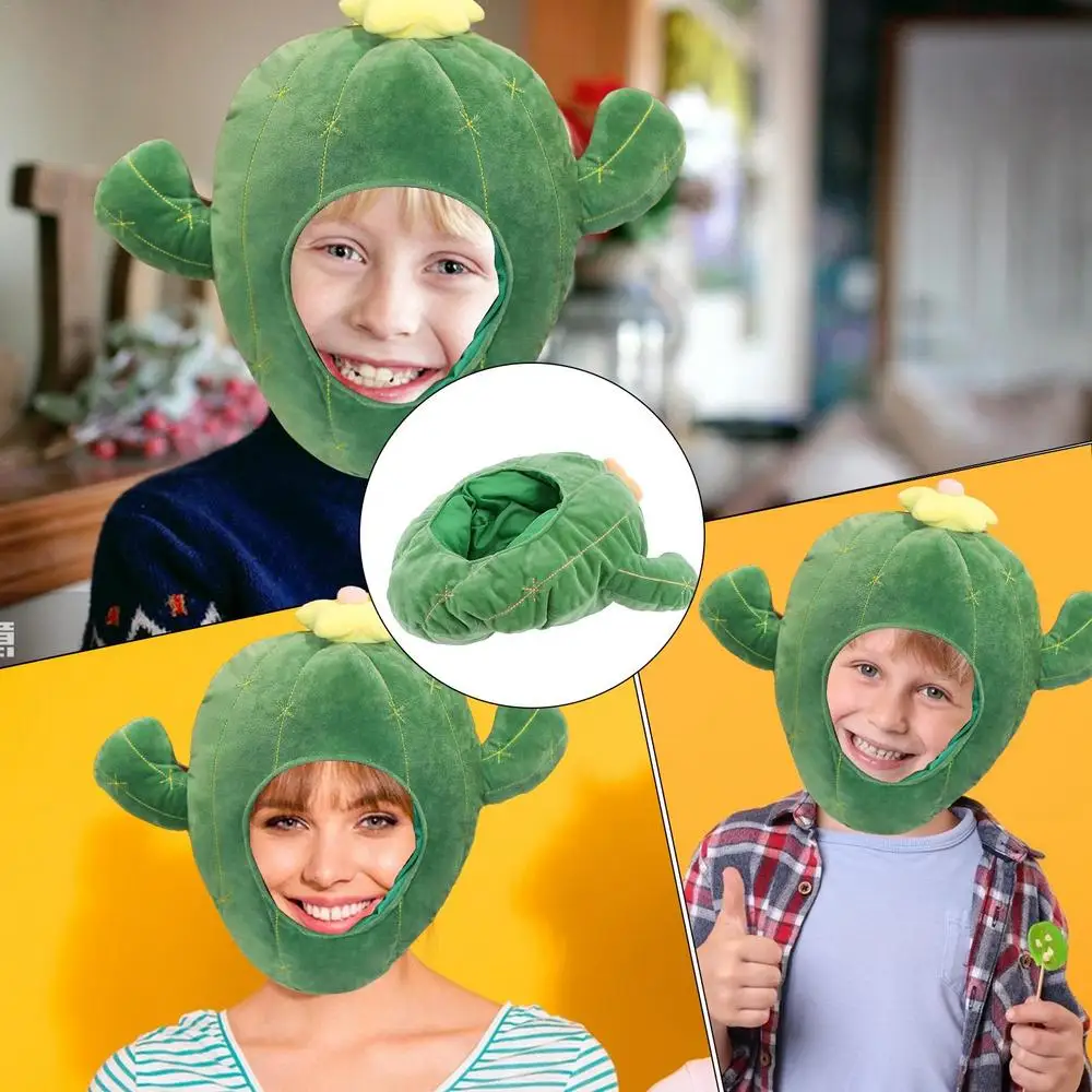 Funny Hat For Women Men Cactus Soft Plush Doll Headgear Hat Sleeping Toy For Holiday Items