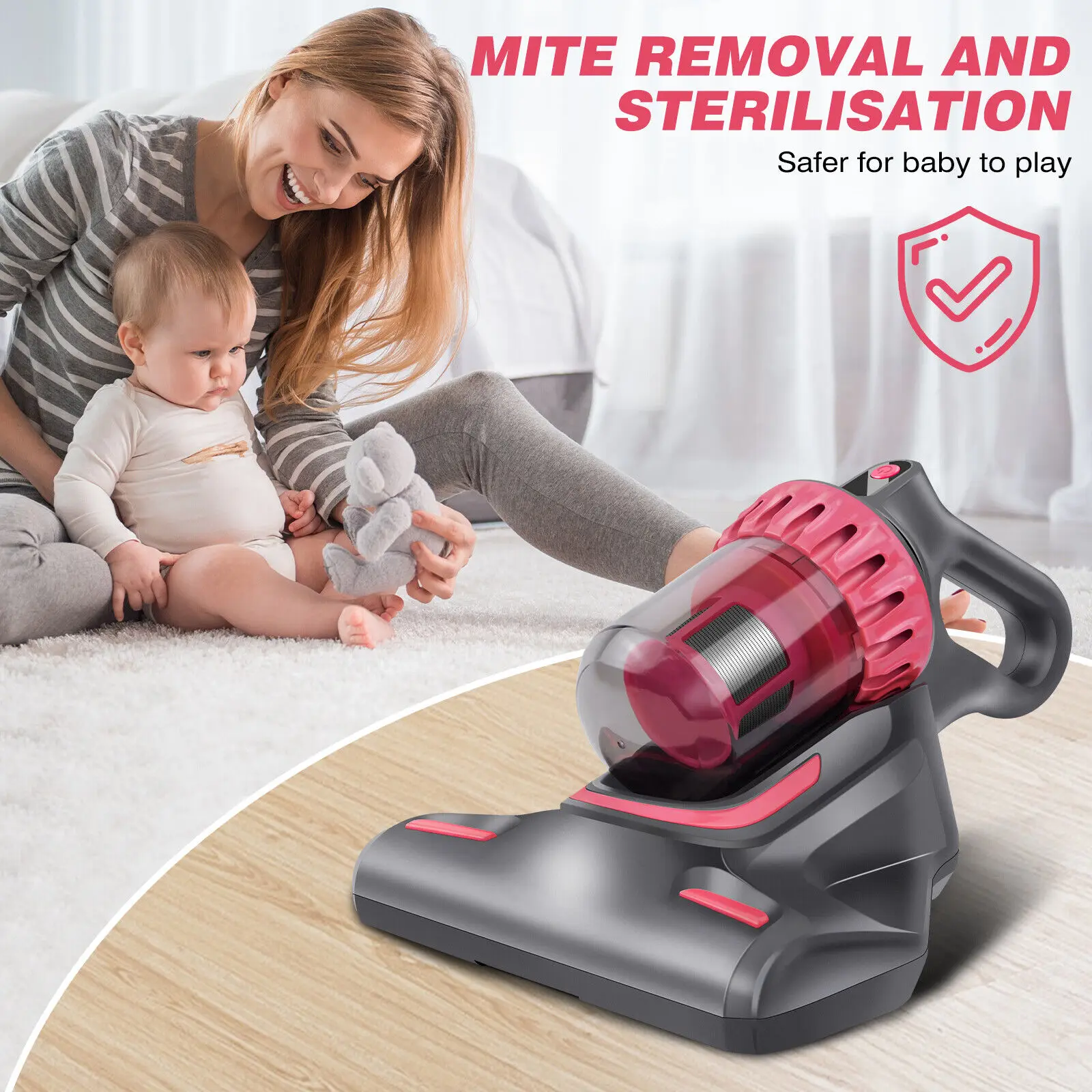 10000PA Mattress Vacuum Cleaner Ultraviolet Sterilization Machine Mini Handheld Wireless Mite Remover USB Charging Portable UV-C