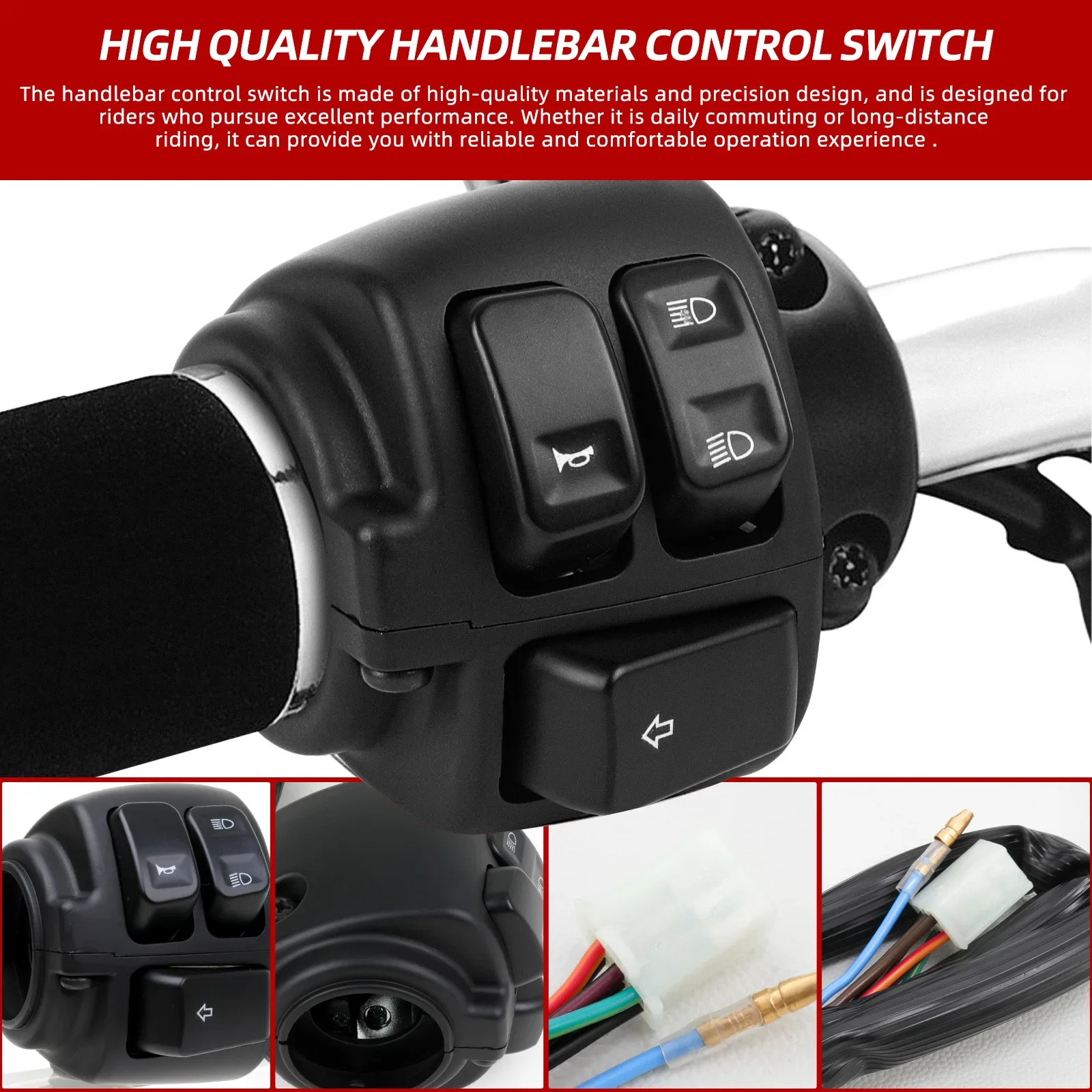 Motorcycle Black Chrome 1" 25mm Handlebar Turn Signal Control Switch For Harley XL883 Sportster Dyna V-ROD Softail