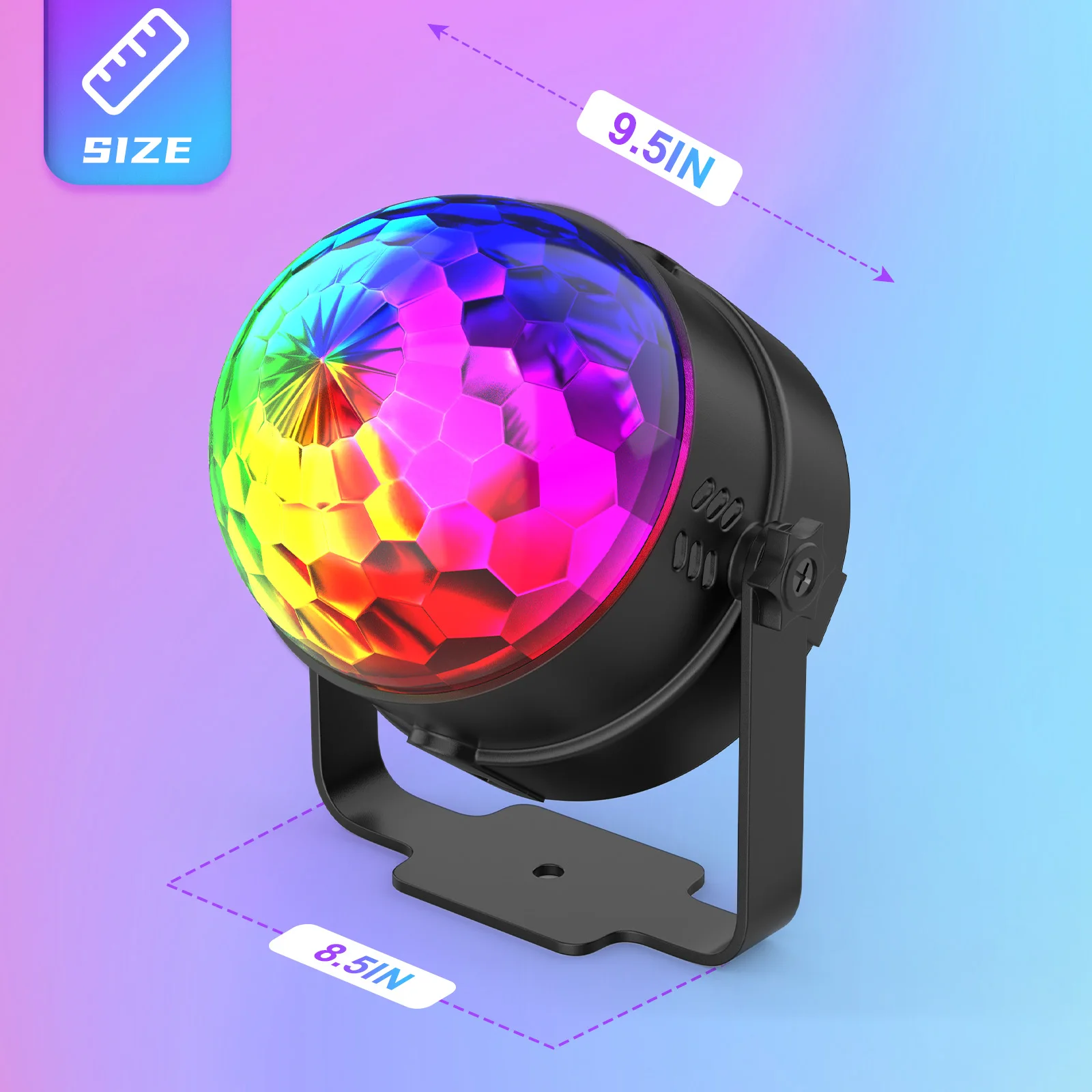Gwong 3 LED Magic Ball Light Rotating Stage Light with Remote Control Effect Atmosphere Lamp for Concert Club Party DJ Show Lamp