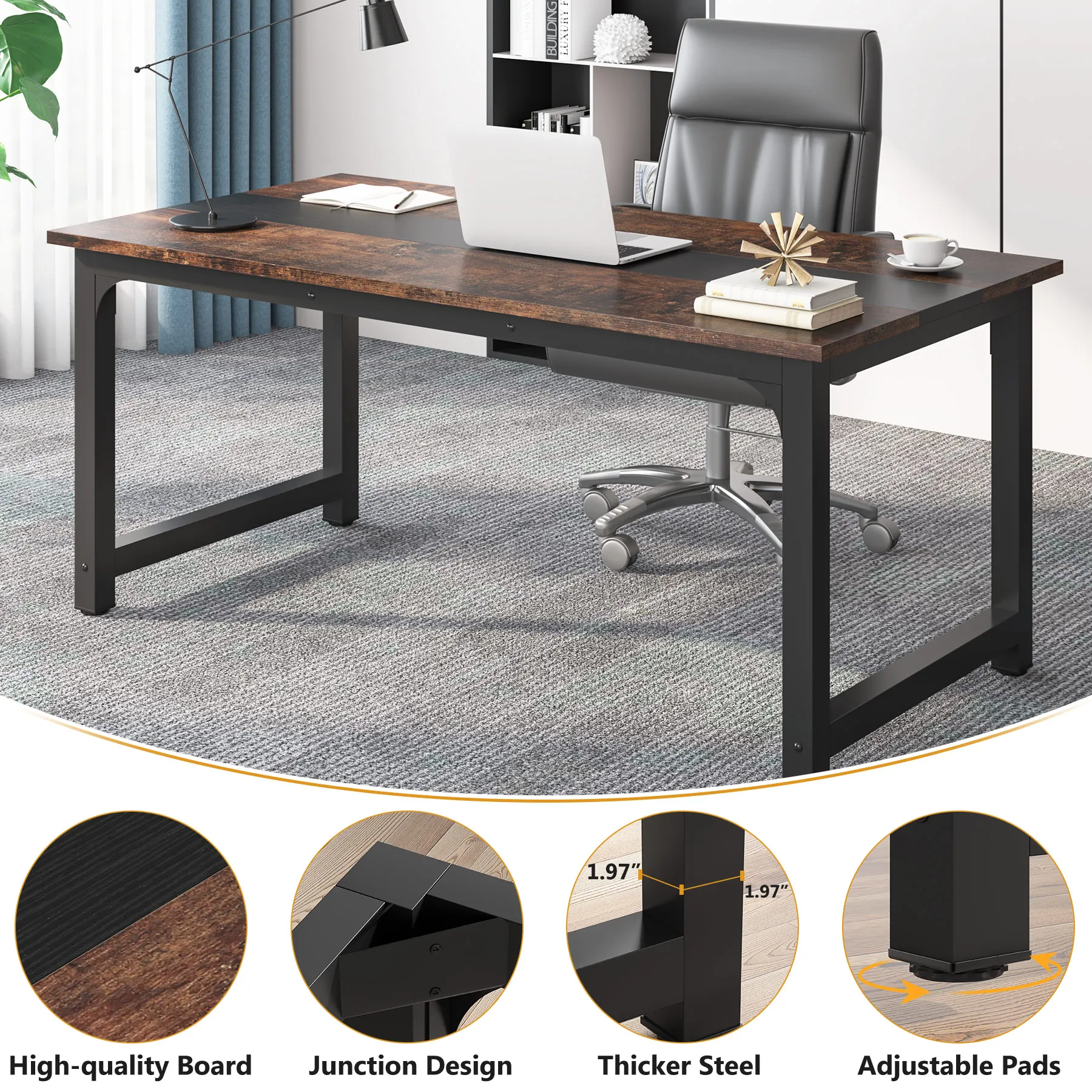 Tribesigns Large Office Desk Computer Table Study Writing Desk Workstation for Home Office Modern Computer Desk
