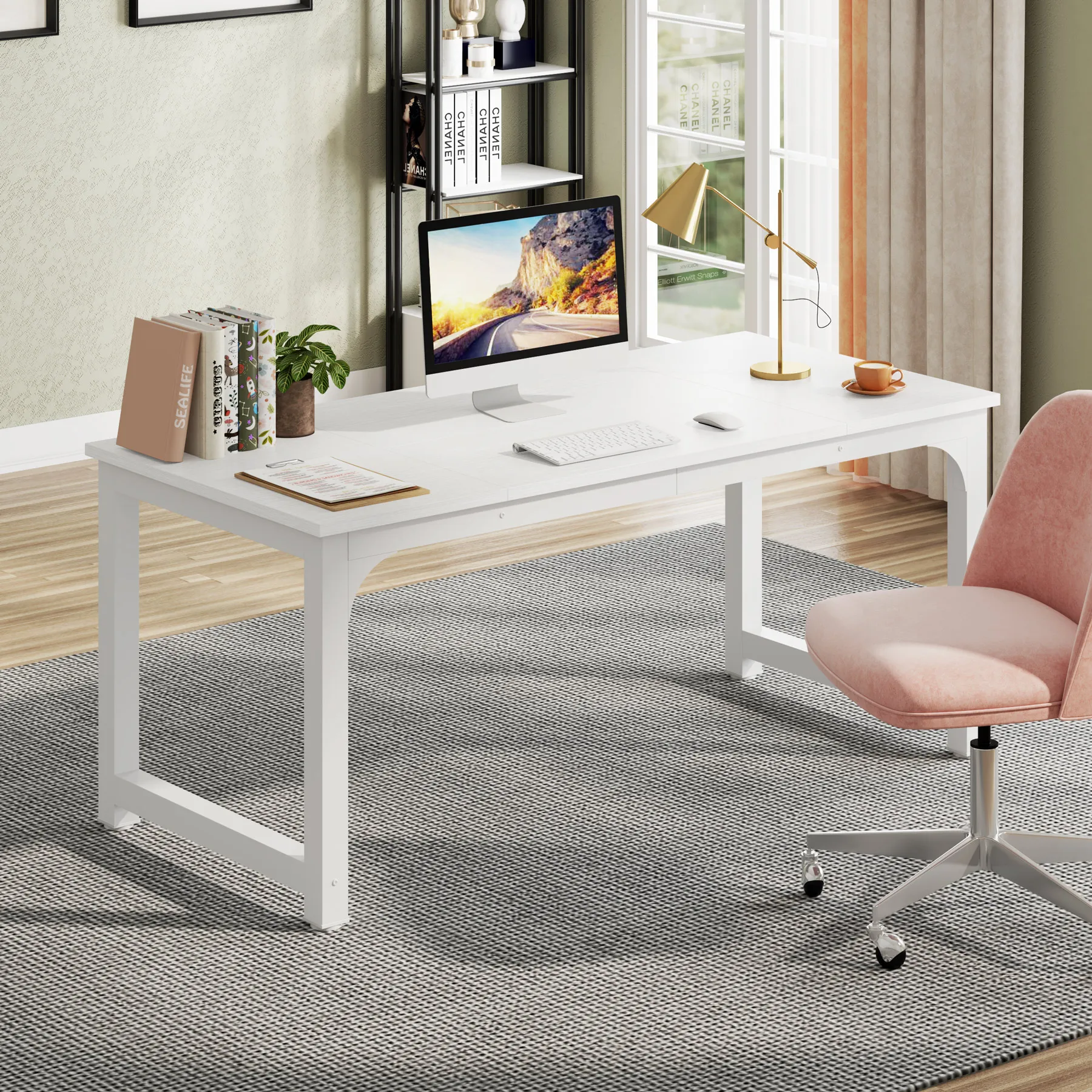 Tribesigns Large Office Desk Computer Table Study Writing Desk Workstation for Home Office Modern Computer Desk