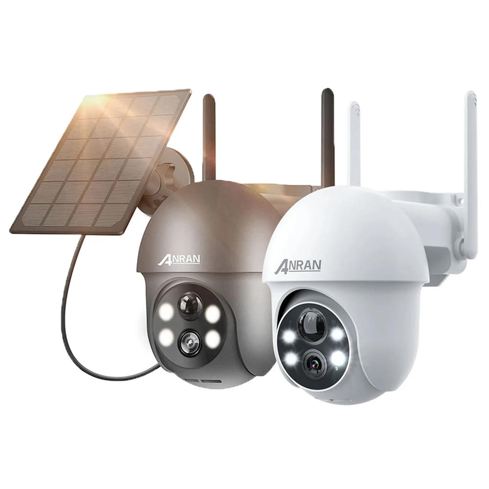 ANRAN 2K WiFi Camera 3/5MP Solar Panel Battery Camera,Free Basic Cloud Storage,Compatible Alexa,PIR Detection,Color Night Vision