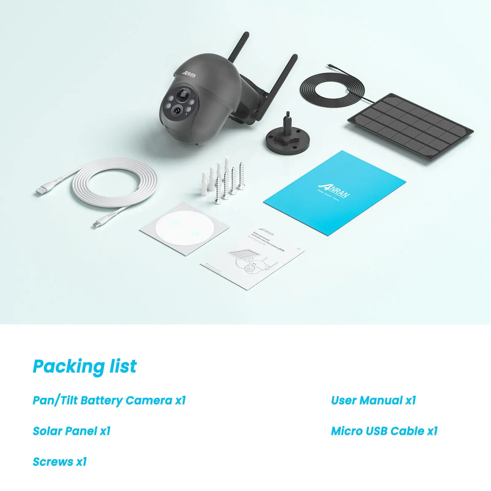 ANRAN 2K WiFi Camera 3/5MP Solar Panel Battery Camera,Free Basic Cloud Storage,Compatible Alexa,PIR Detection,Color Night Vision