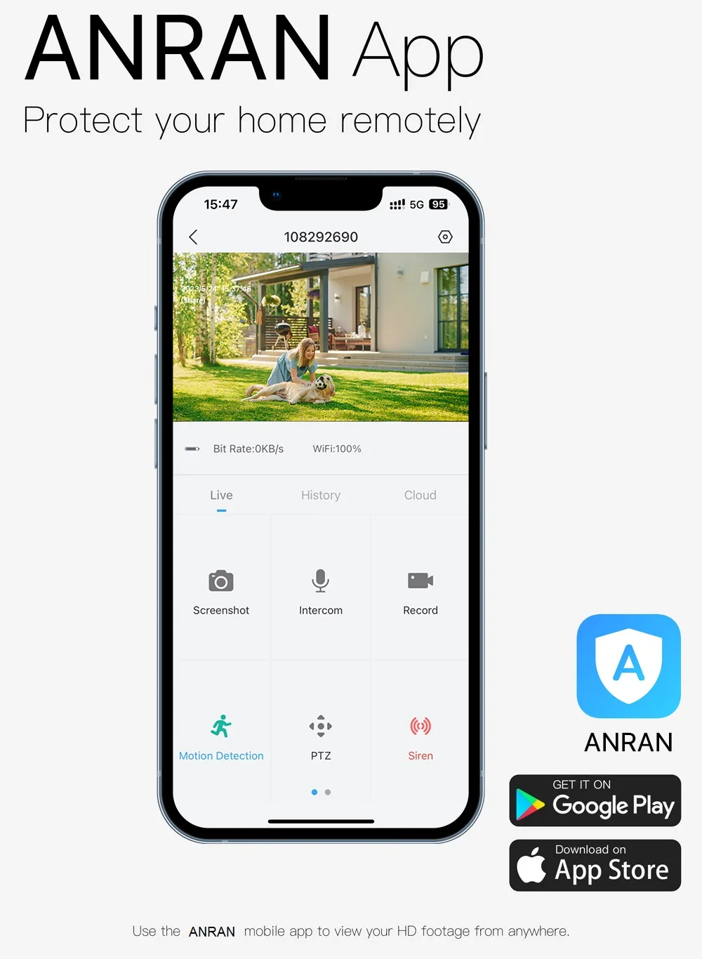 ANRAN 2K WiFi Camera 3/5MP Solar Panel Battery Camera,Free Basic Cloud Storage,Compatible Alexa,PIR Detection,Color Night Vision