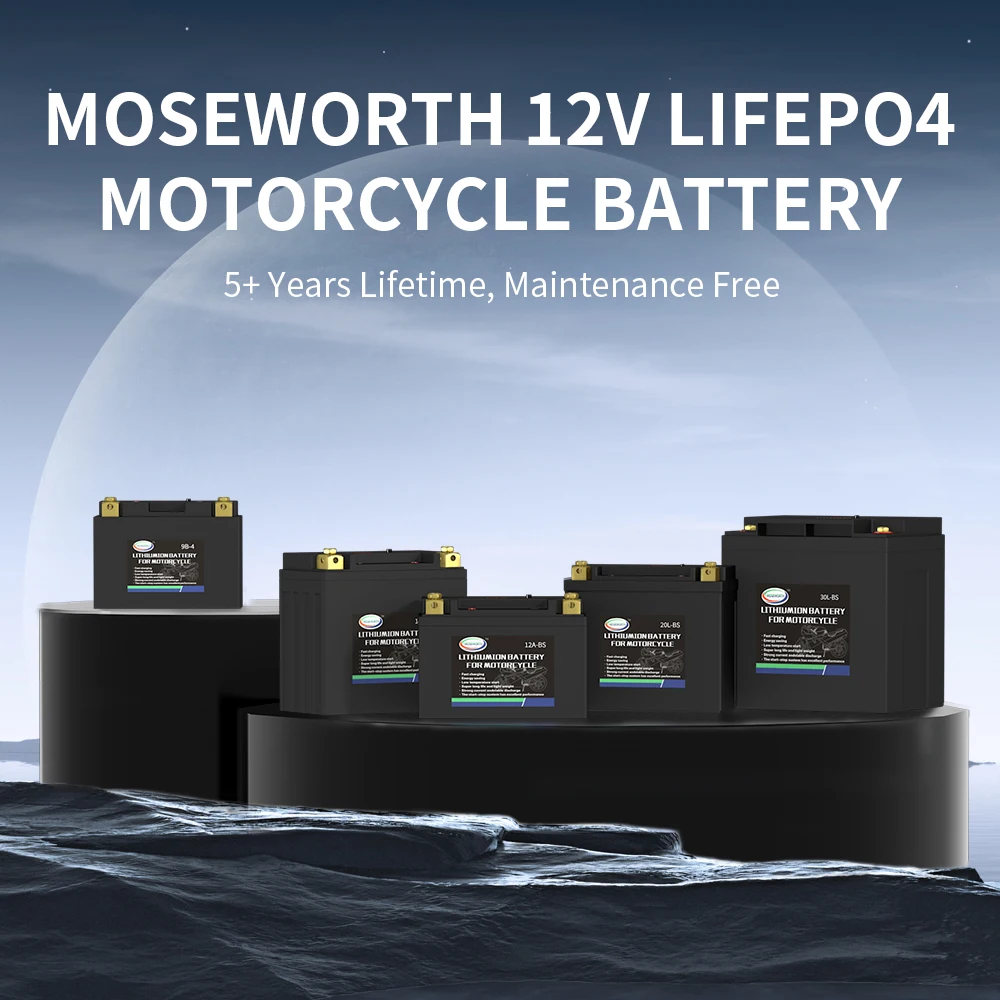 12V Lithium Motorcycle Battery LiFePO4 Built in BMS Maintenance Free for ATV UTV Jet Ski Snowmobile Honda Suzuki Kawasaki Yamaha