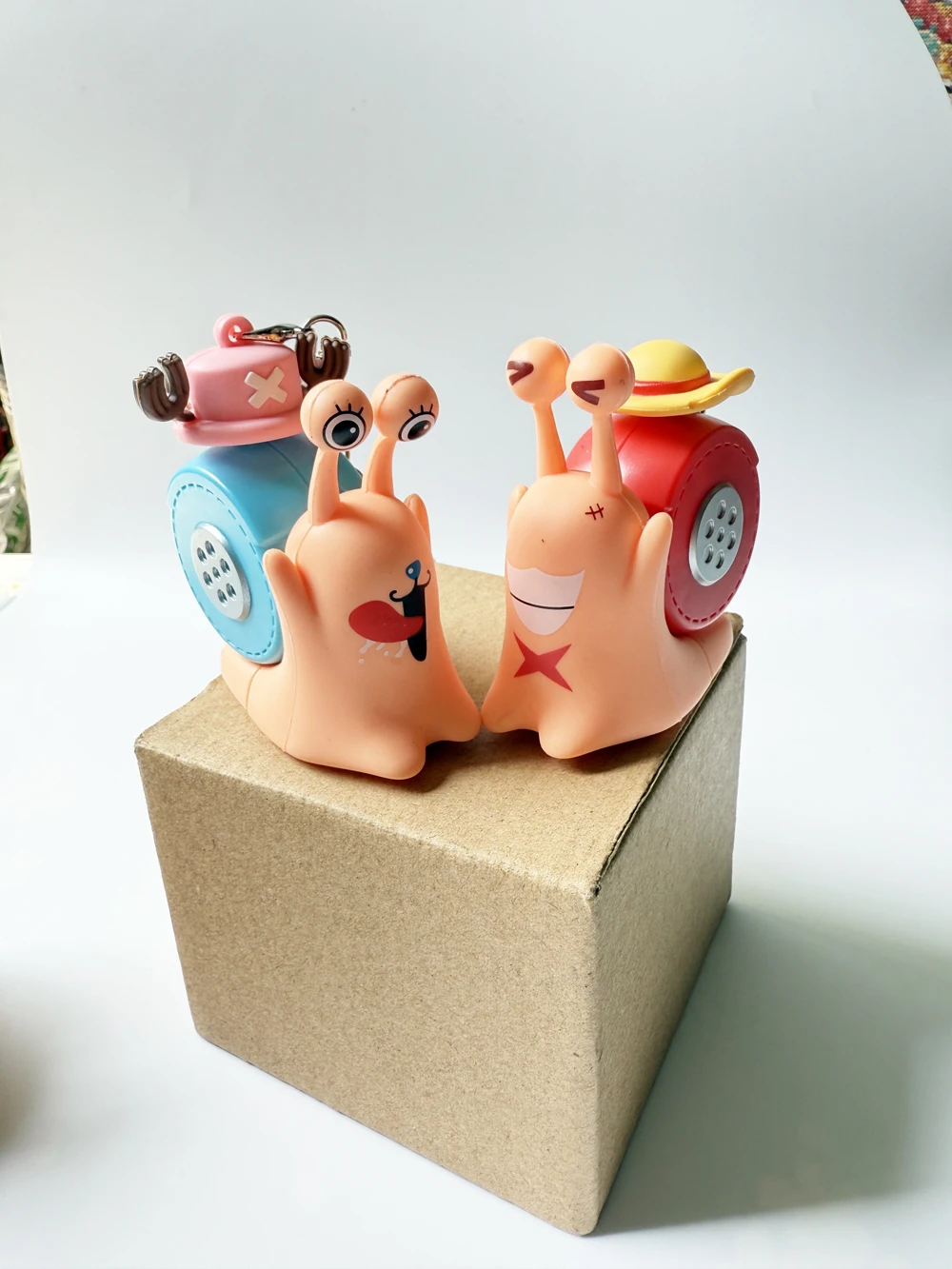One Piece Den Den Mushi Model Toys Cartoon Luffy Sabo Ace Chopper Snail Shaped Phone Can Sound Recording Toys for Children Gifts