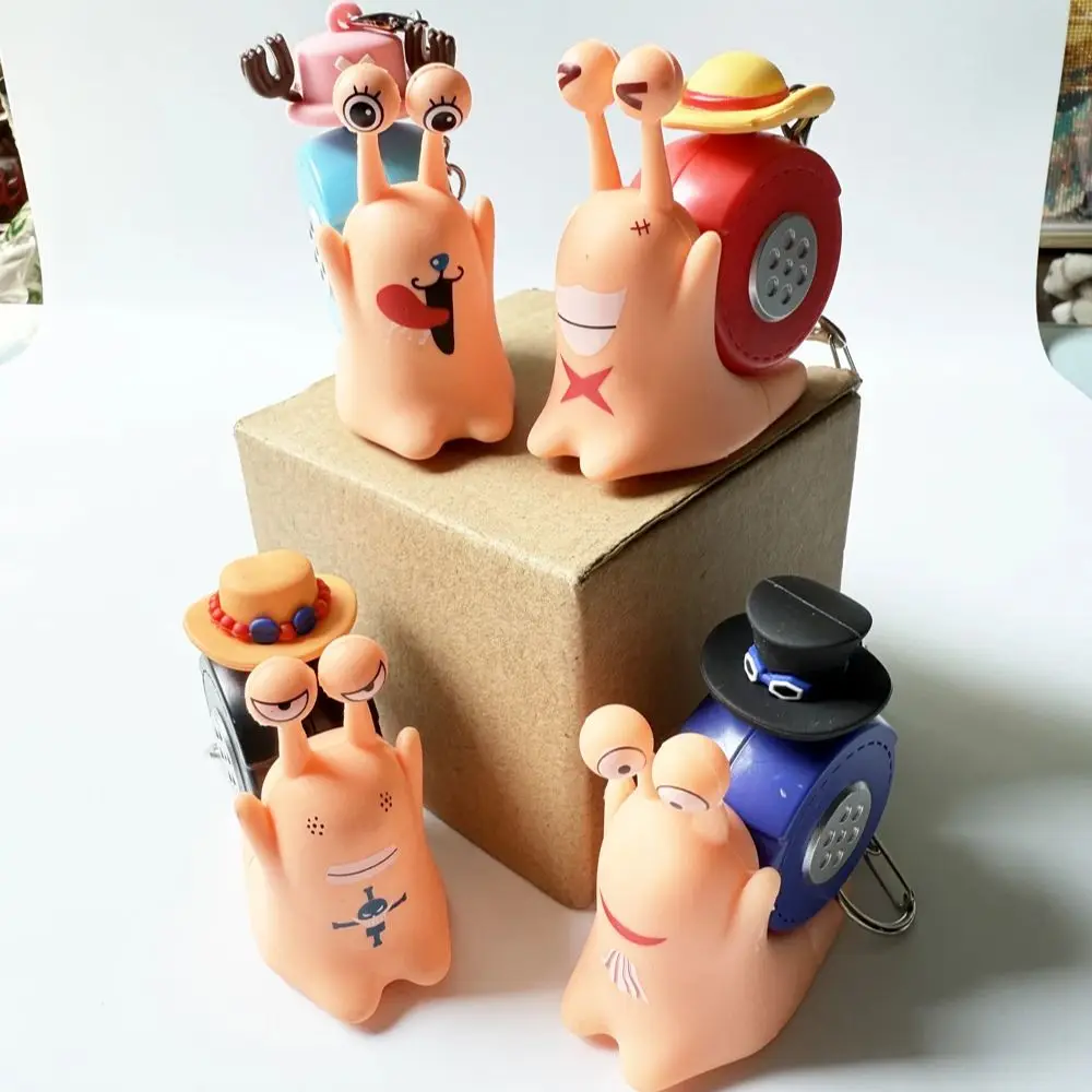 One Piece Den Den Mushi Model Toys Cartoon Luffy Sabo Ace Chopper Snail Shaped Phone Can Sound Recording Toys for Children Gifts