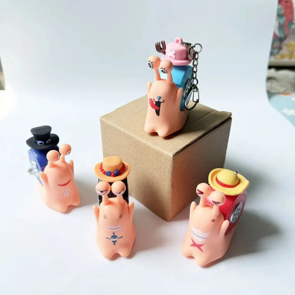 One Piece Den Den Mushi Model Toys Cartoon Luffy Sabo Ace Chopper Snail Shaped Phone Can Sound Recording Toys for Children Gifts
