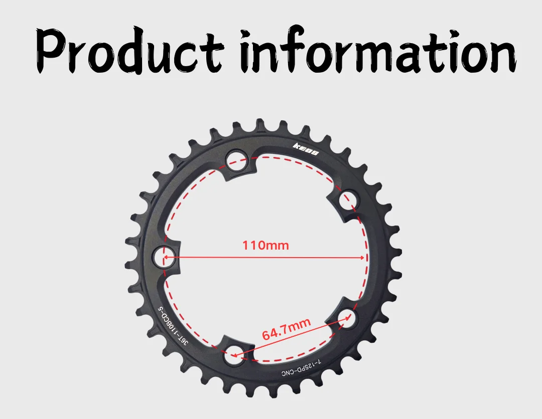 KEOS 110BCD Chainring 36T-56T Silver Bicycle Chainwheel Aluminum Alloy ForShimano FC4500 APEX 5Bolt Road Bike Narrow Wide Crank
