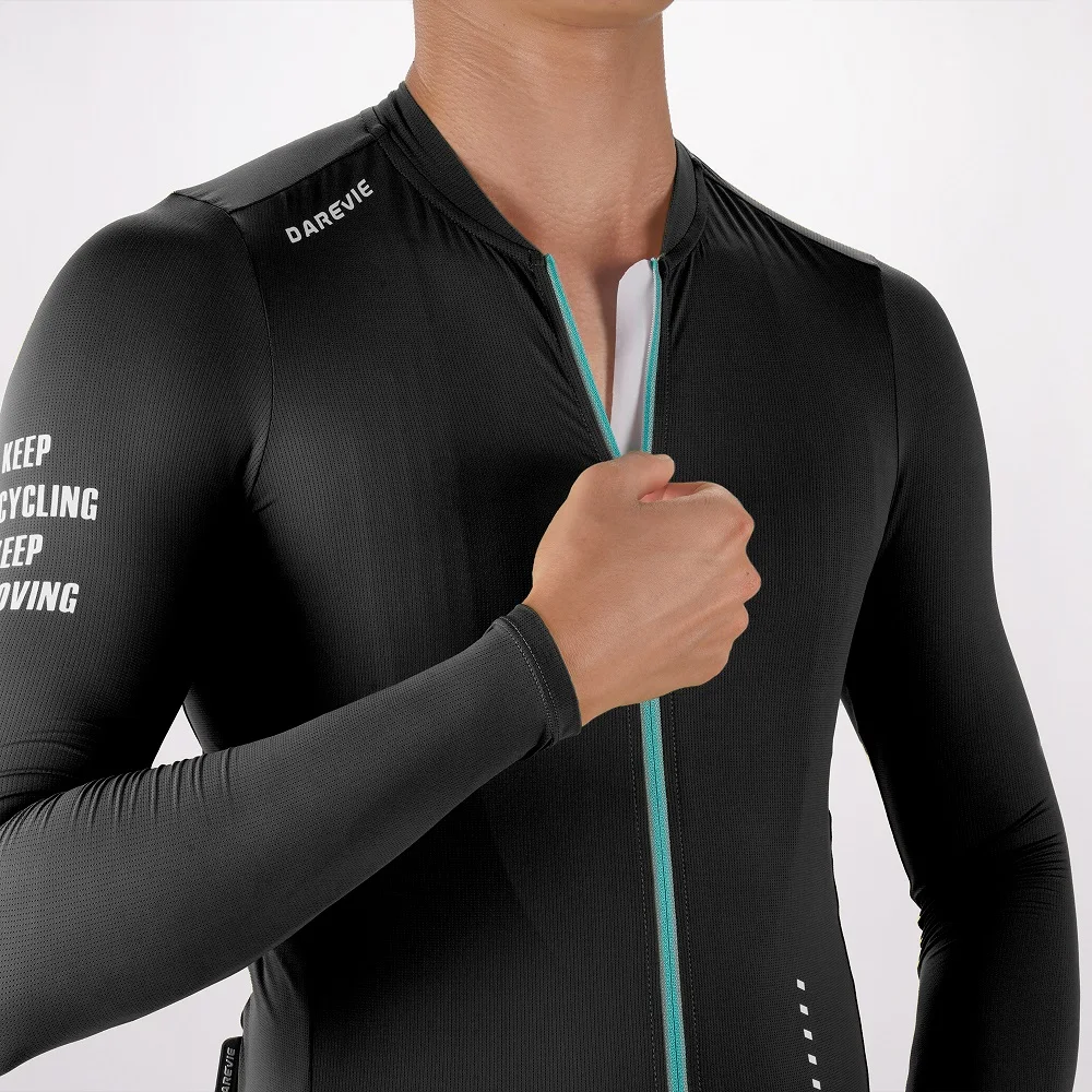 DAREVIE Cycling Jersey Man Cool Technology PRO Level Long Sleeve Man Cycling Maillot Anti UV Double Non Slip Men's Cycling Shirt