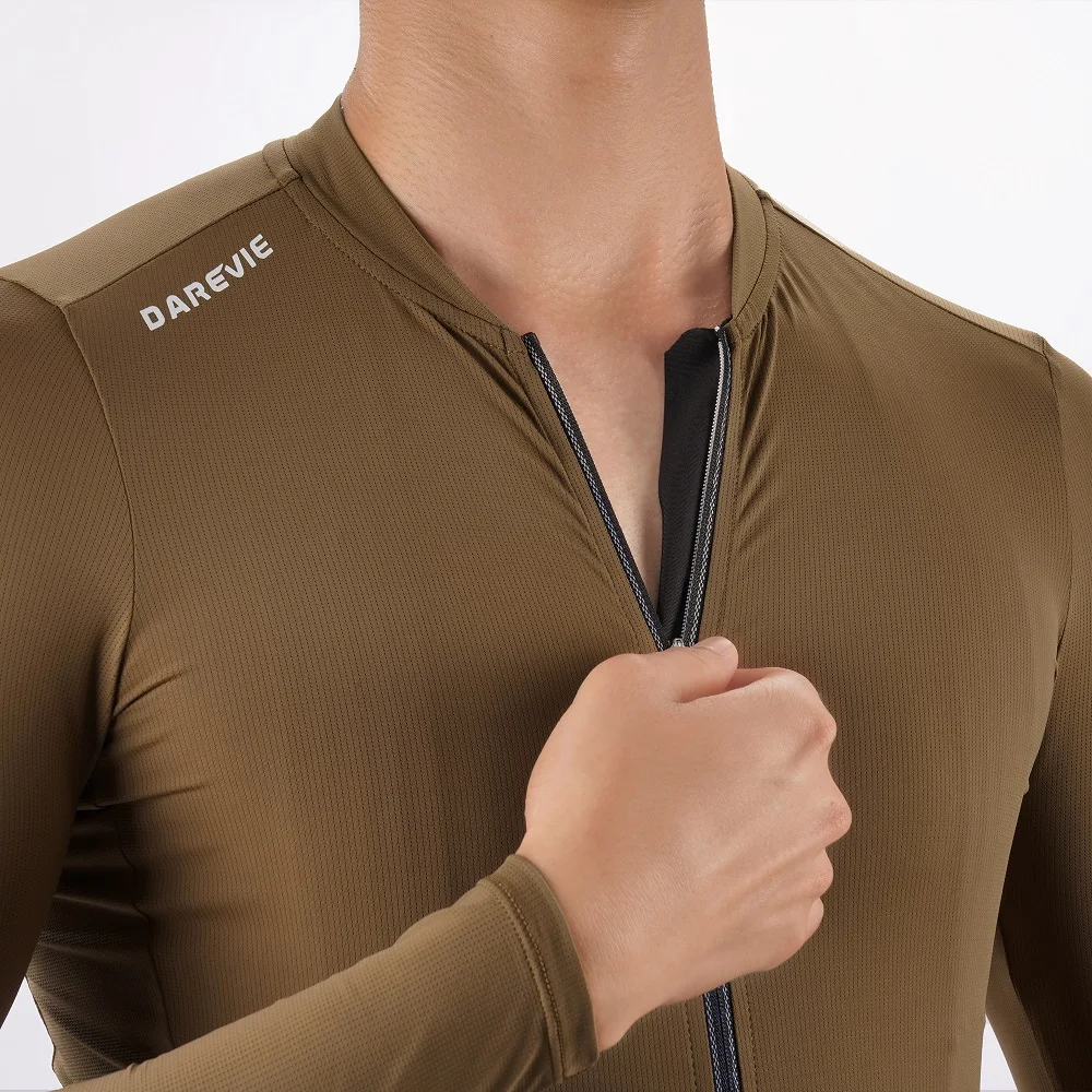 DAREVIE Cycling Jersey Man Cool Technology PRO Level Long Sleeve Man Cycling Maillot Anti UV Double Non Slip Men's Cycling Shirt