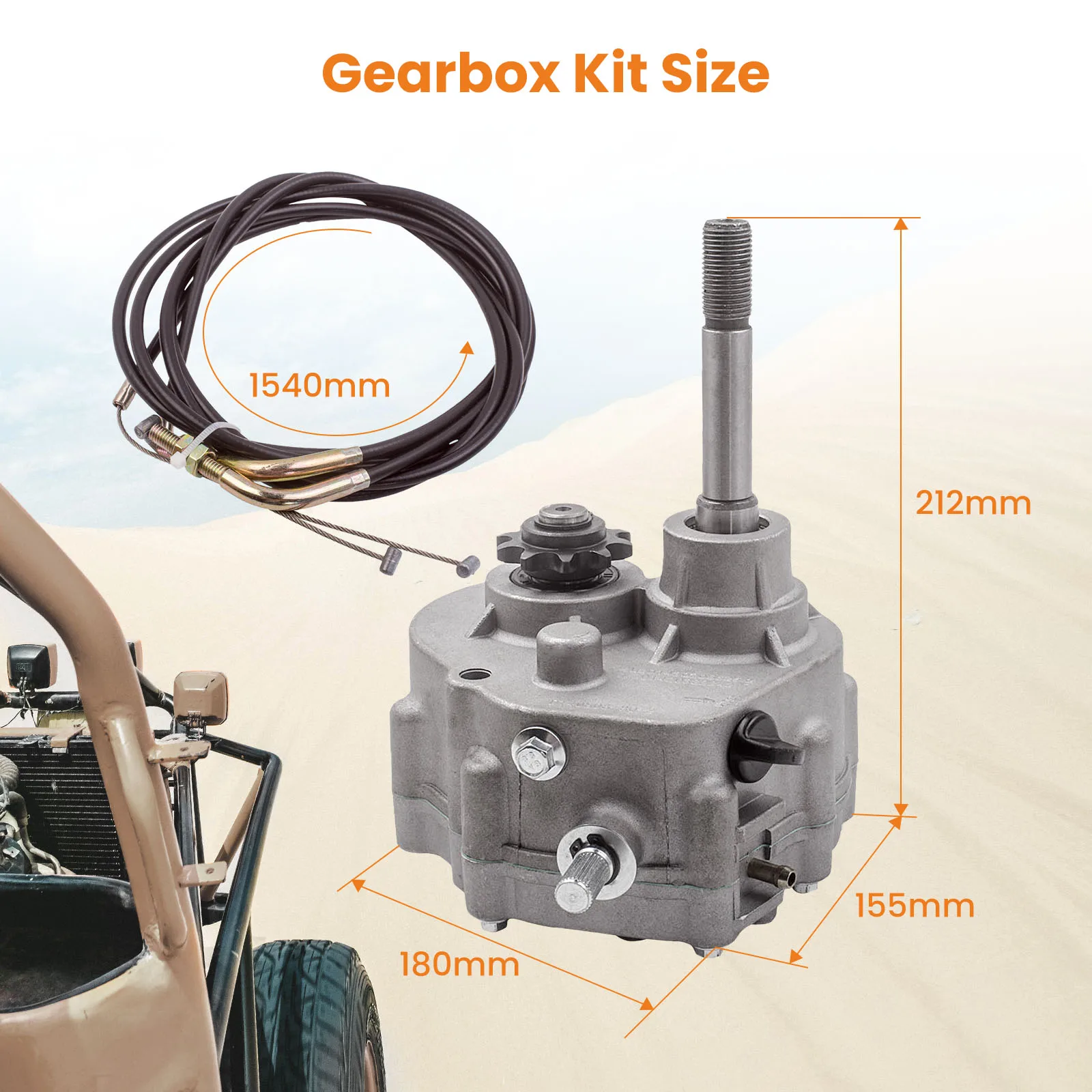 Go Kart Forward Reverse Gear Box for 2HP-13HP Engine 4 Stroke Gearbox