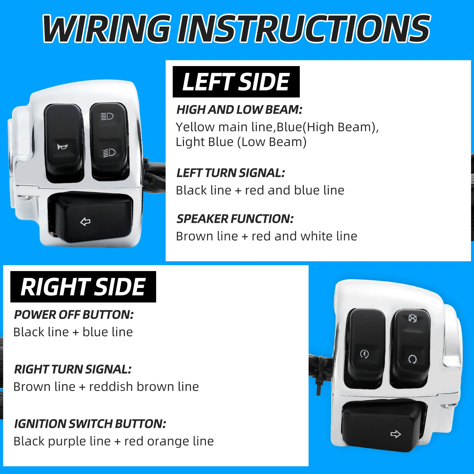 Motorcycle 1" 25mm Handlebar Control Switch Wiring Harness For Harley Sportster XL883 1200 Dyna V-ROD Softail 96-2012